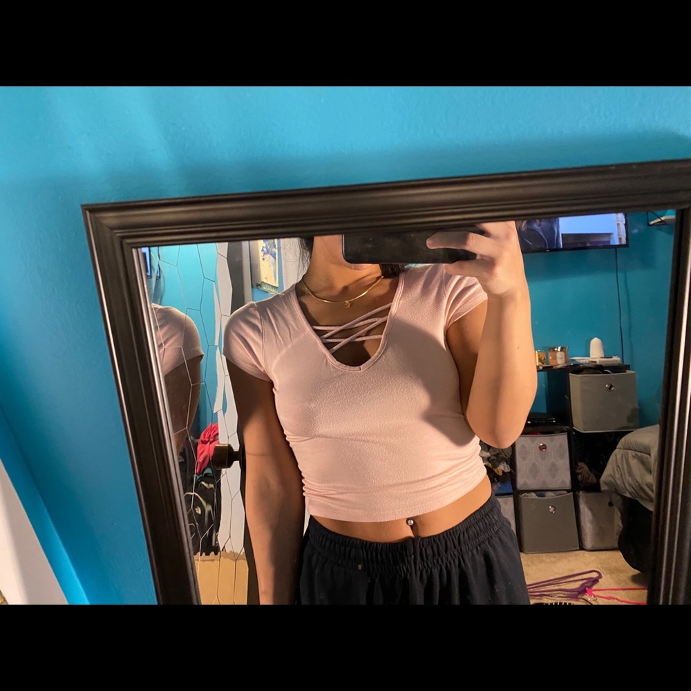 Crude cross crop top